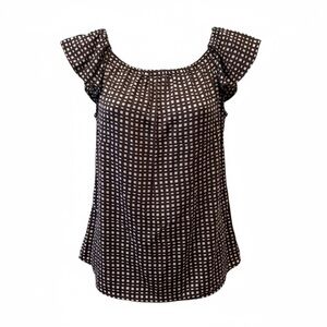 Banana Republic brown/white blouse, small 🔵